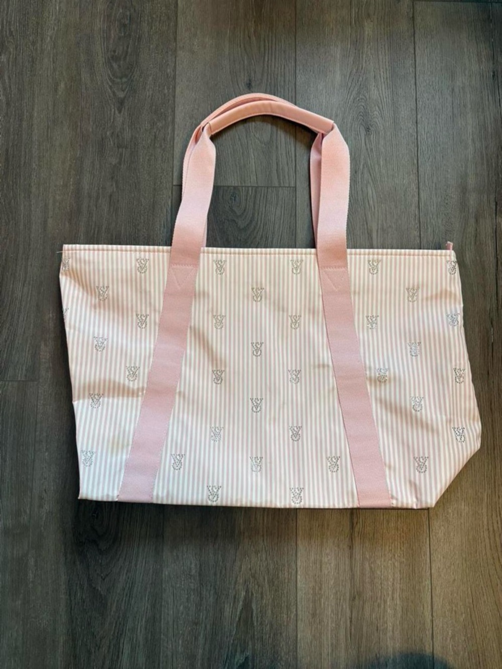 NWOT Victoria’s Secret Heritage Pink Striped Tote Bag with Long Handles